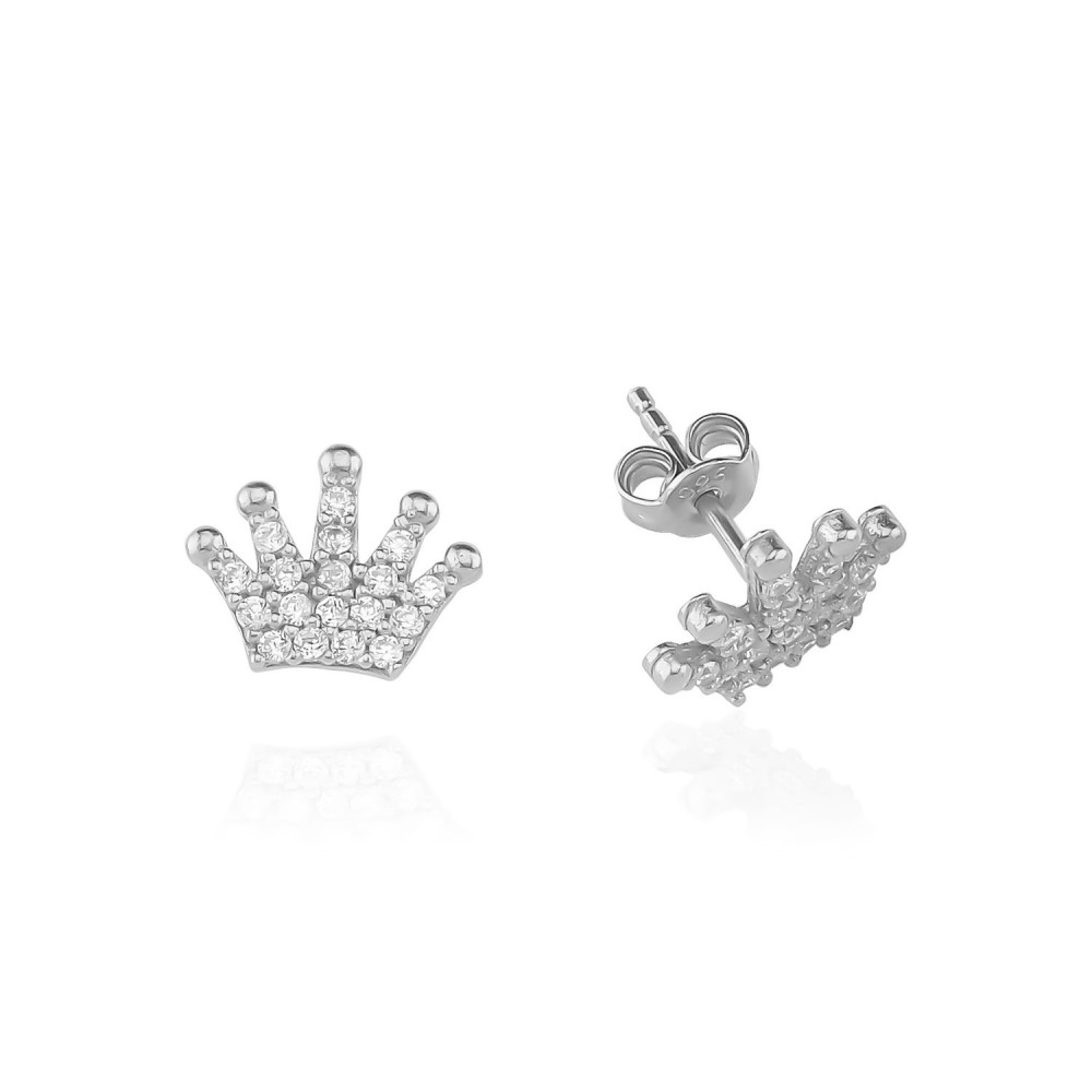 Glorria 925k Sterling Silver Crown Earring