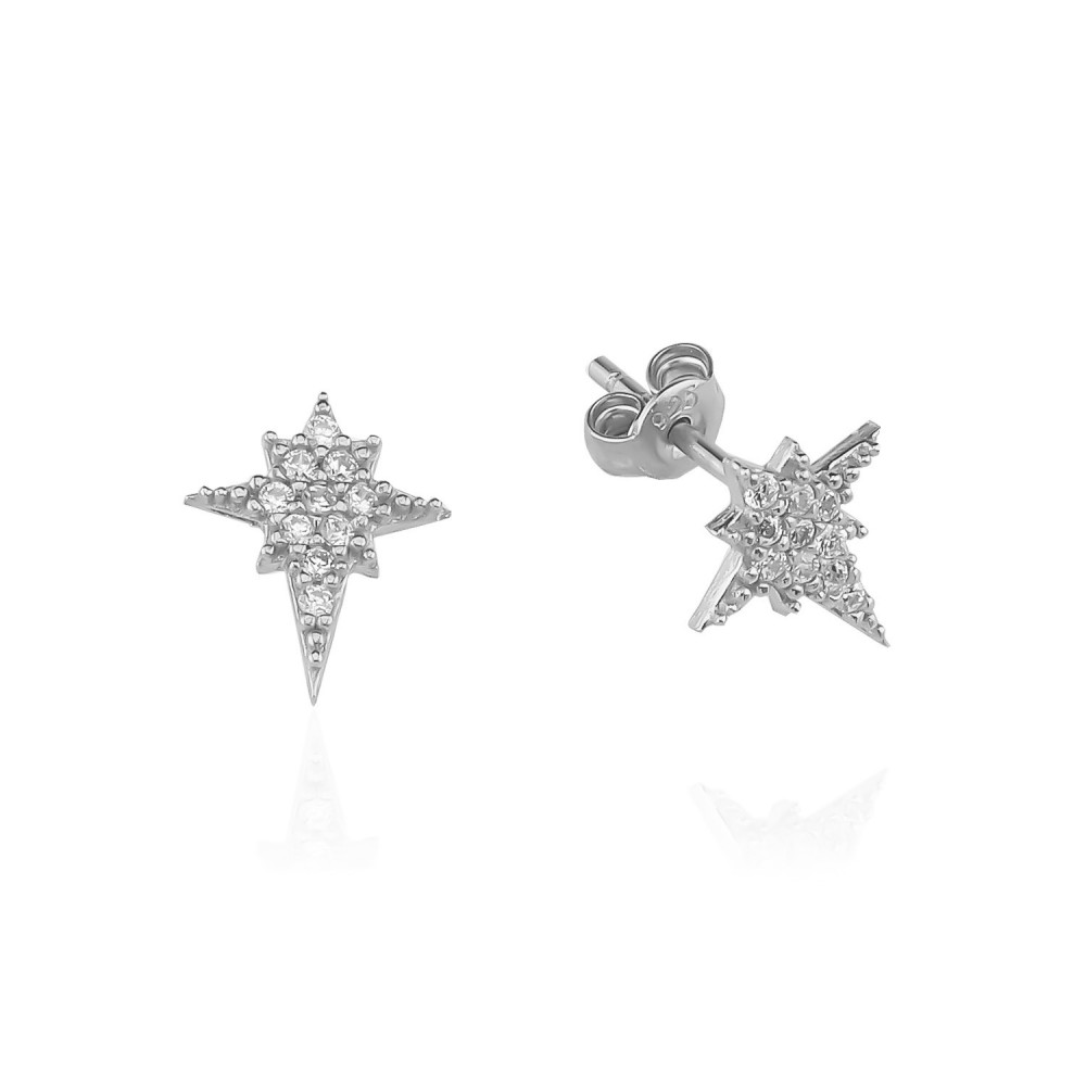 Glorria 925k Sterling Silver Polar Star Earring