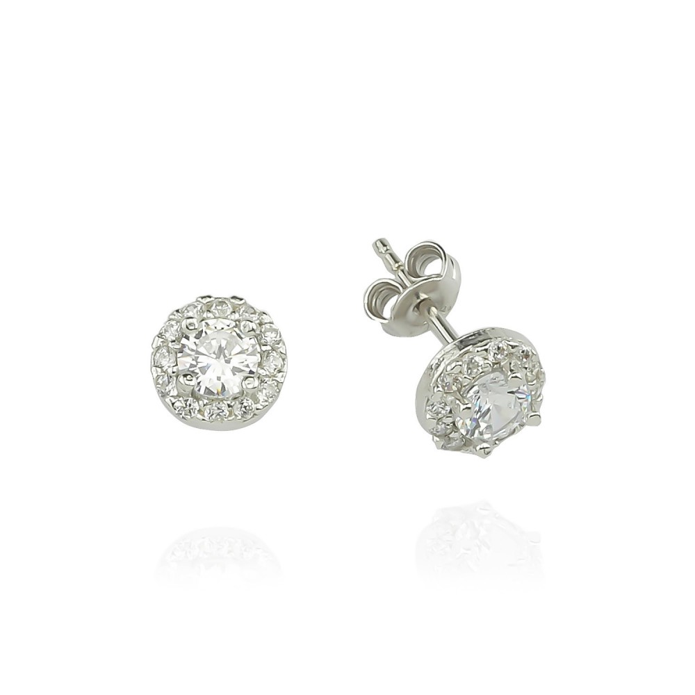 Glorria 925k Sterling Silver Round Anthurage Earring