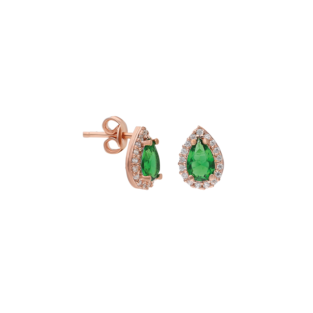 Glorria 925k Sterling Silver Green Anthurage Earring