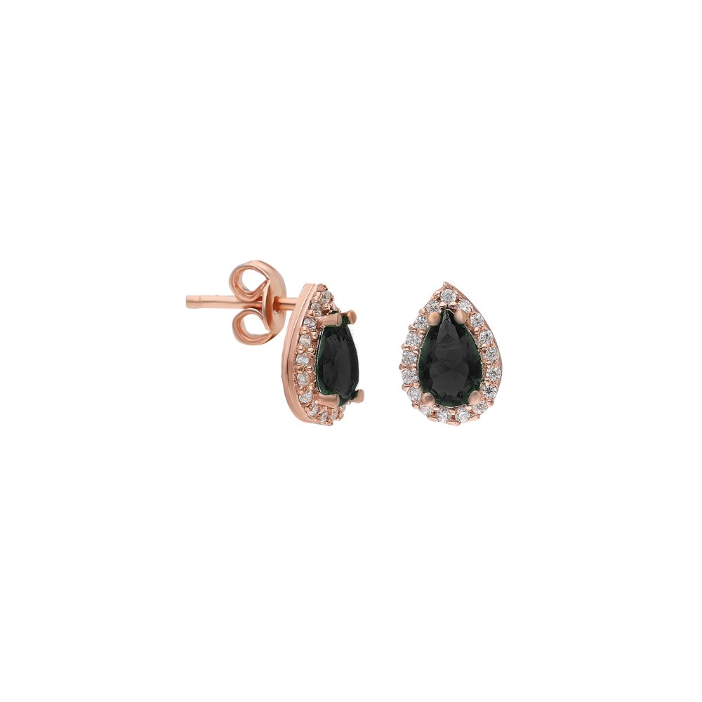 Glorria 925k Sterling Silver Black Anthurage Earring