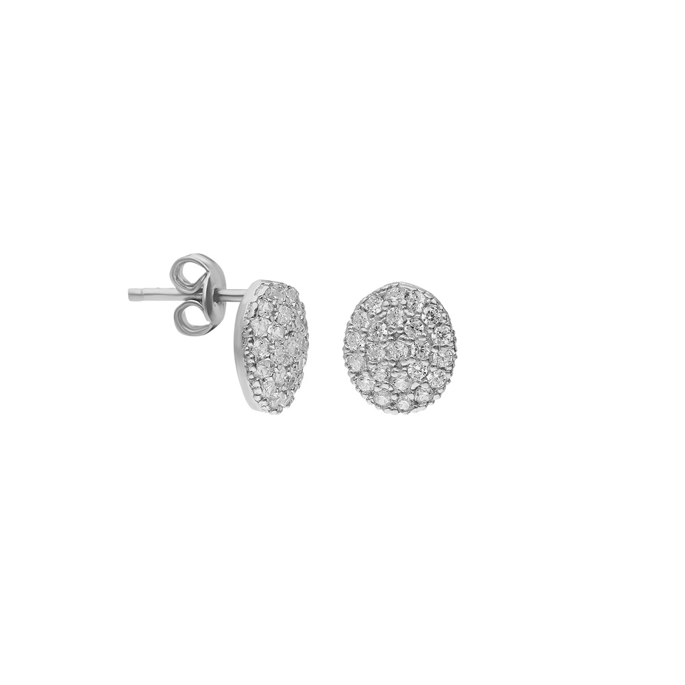 Glorria 925k Sterling Silver Oval Earring