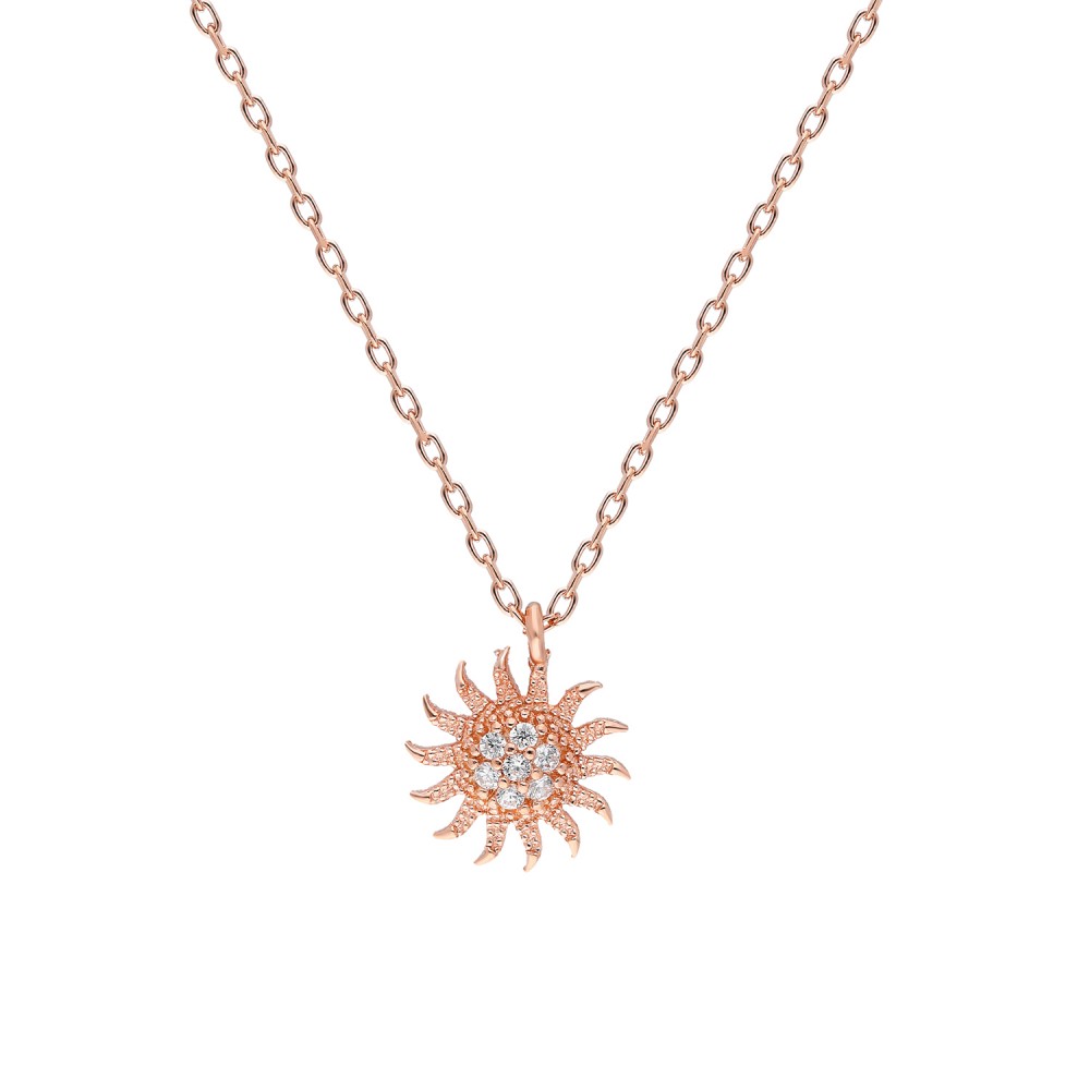 Glorria 925k Sterling Silver Sun Necklace