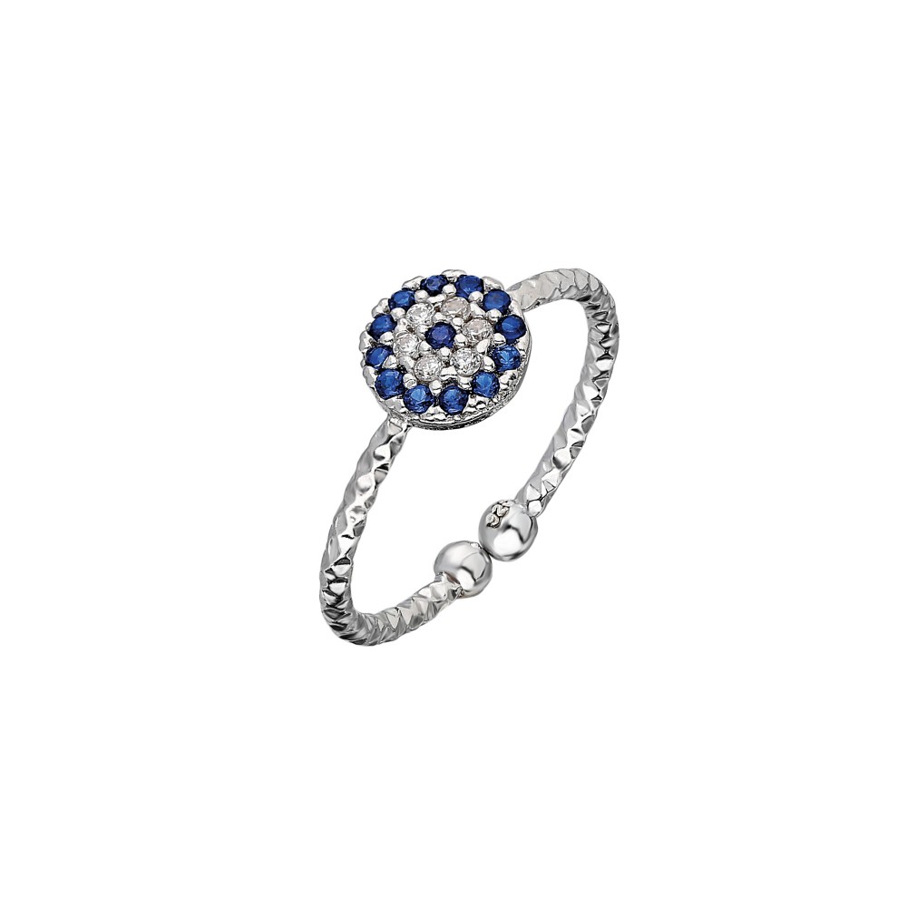 Glorria 925k Sterling Silver Evil Eye Ring