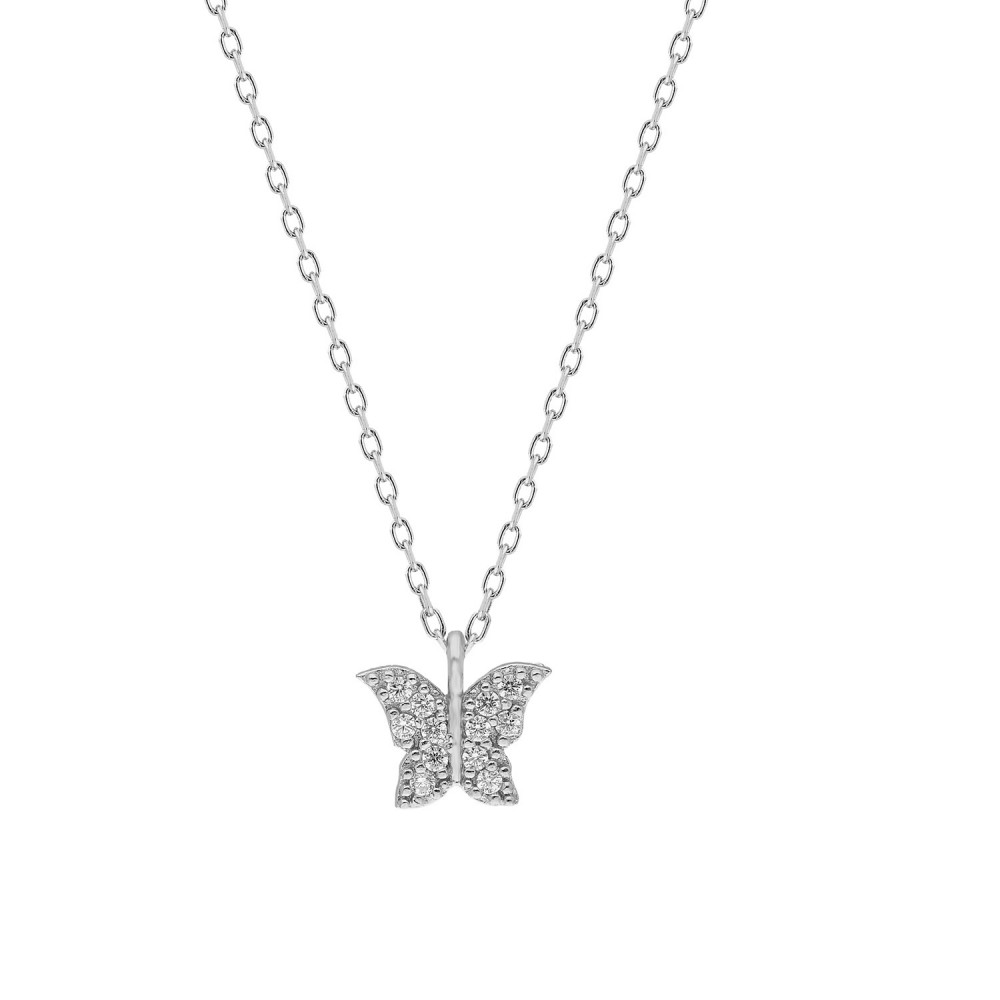 Glorria Silver Butterfly Necklace