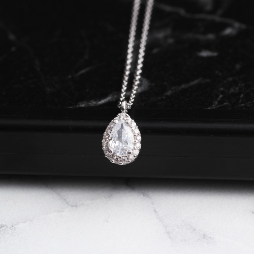 Glorria 925k Sterling Silver Drop Anthurage Necklace Glorria 925k Sterling Silver Drop Anthurage Necklace