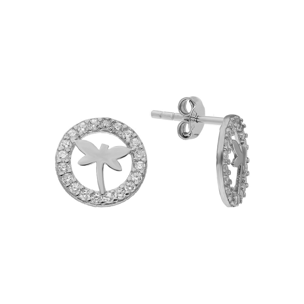 Glorria 925k Sterling Silver Dragonfly Earring