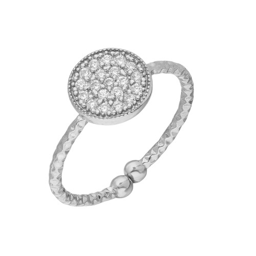 Glorria 925k Sterling Silver Round Ring Glorria 925k Sterling Silver Round Ring