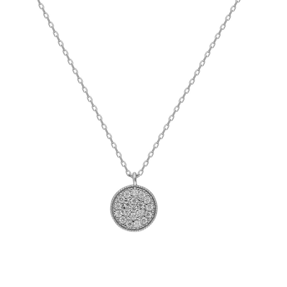 Glorria 925k Sterling Silver Round Necklace