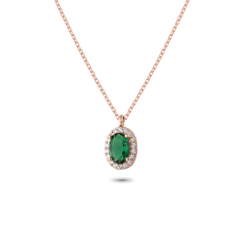 Glorria 925k Sterling Silver Anturage Oval Necklace Glorria 925k Sterling Silver Anturage Oval Necklace