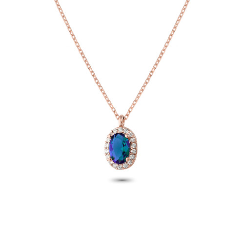 Glorria 925k Sterling Silver Anturage Oval Necklace Glorria 925k Sterling Silver Anturage Oval Necklace