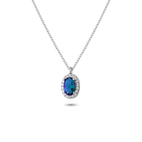 Glorria 925k Sterling Silver Anturage Oval Necklace Glorria 925k Sterling Silver Anturage Oval Necklace