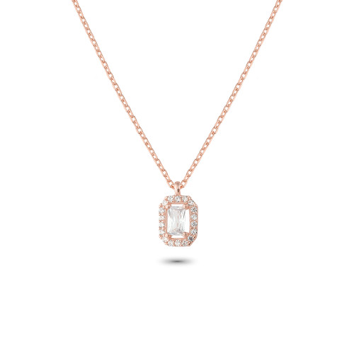 Glorria 925k Sterling Silver Baguette Necklace Glorria 925k Sterling Silver Baguette Necklace