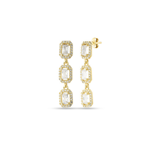 Glorria 925k Sterling Silver Baguette Earrings Glorria 925k Sterling Silver Baguette Earrings