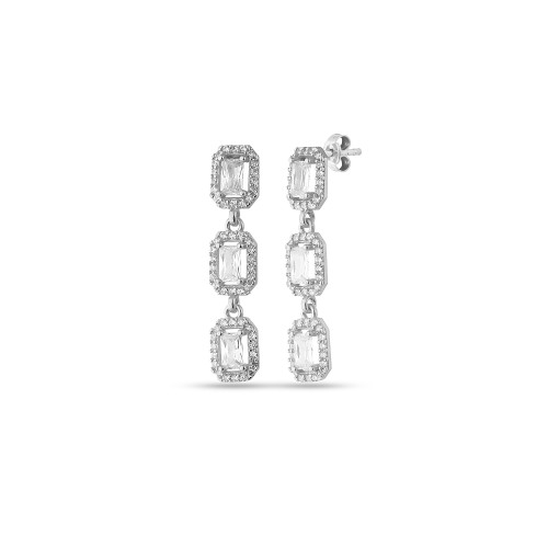 Glorria 925k Sterling Silver Baguette Earrings Glorria 925k Sterling Silver Baguette Earrings