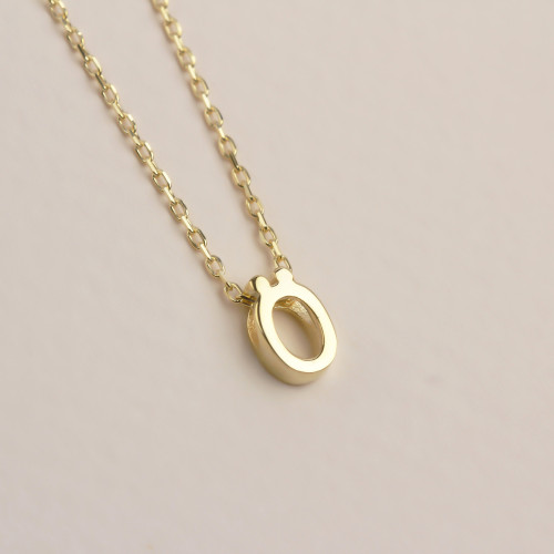 Glorria 925k Sterling Silver 3D Minimalist Letter Ö Necklace Glorria 925k Sterling Silver 3D Minimalist Letter Ö Necklace