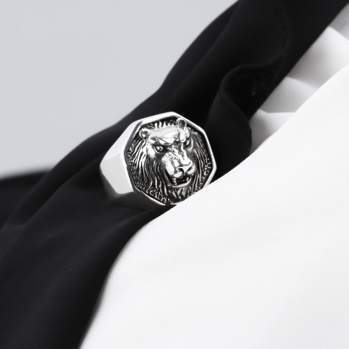 Glorria 925k Sterling Silver Men Lion Ring Glorria 925k Sterling Silver Men Lion Ring