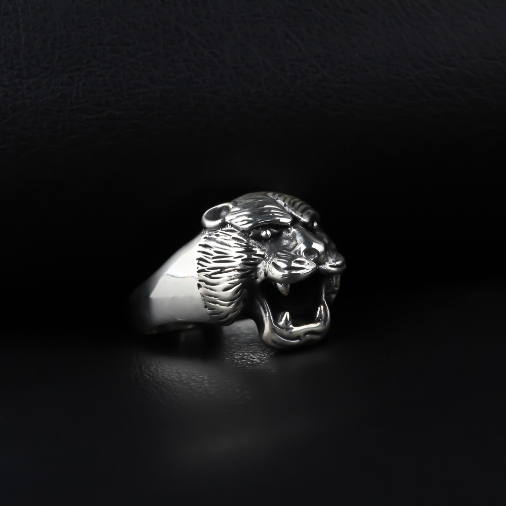 Glorria 925k Sterling Silver Men Puma Ring