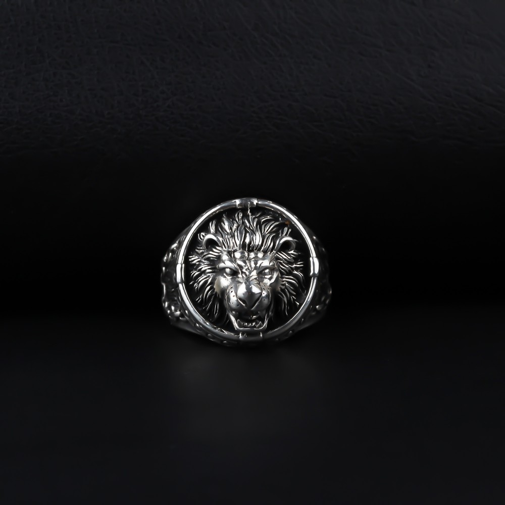 Glorria 925k Sterling Silver Men Roaring Lion Ring Glorria 925k Sterling Silver Men Roaring Lion Ring