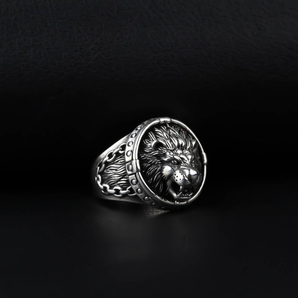 Glorria 925k Sterling Silver Men Roaring Lion Ring Glorria 925k Sterling Silver Men Roaring Lion Ring