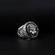 Glorria 925k Sterling Silver Men Roaring Lion Ring