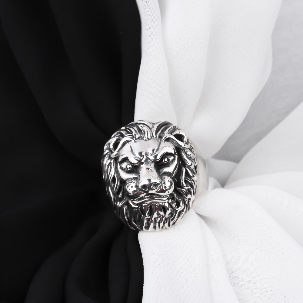 Glorria 925k Sterling Silver Men Lion Mane Ring