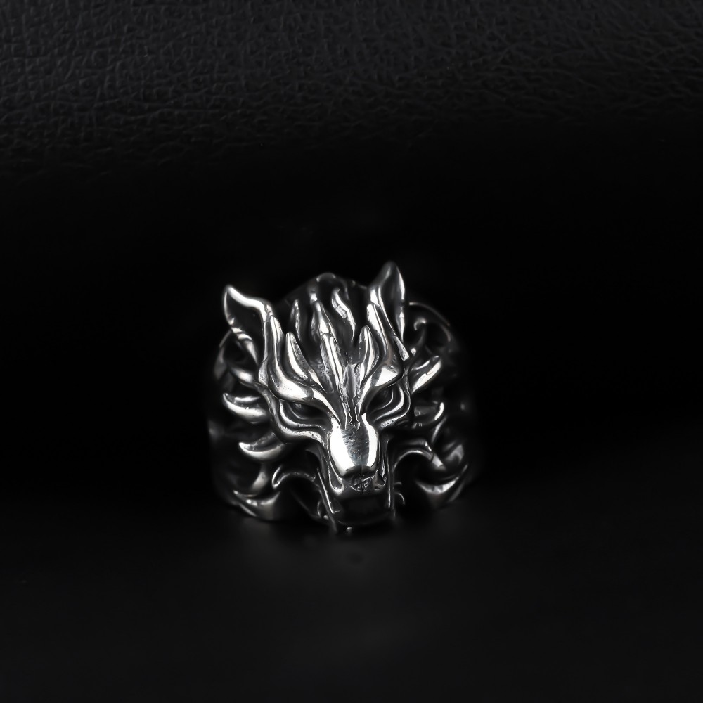 Glorria 925k Sterling Silver Men Wolf Ring Glorria 925k Sterling Silver Men Wolf Ring