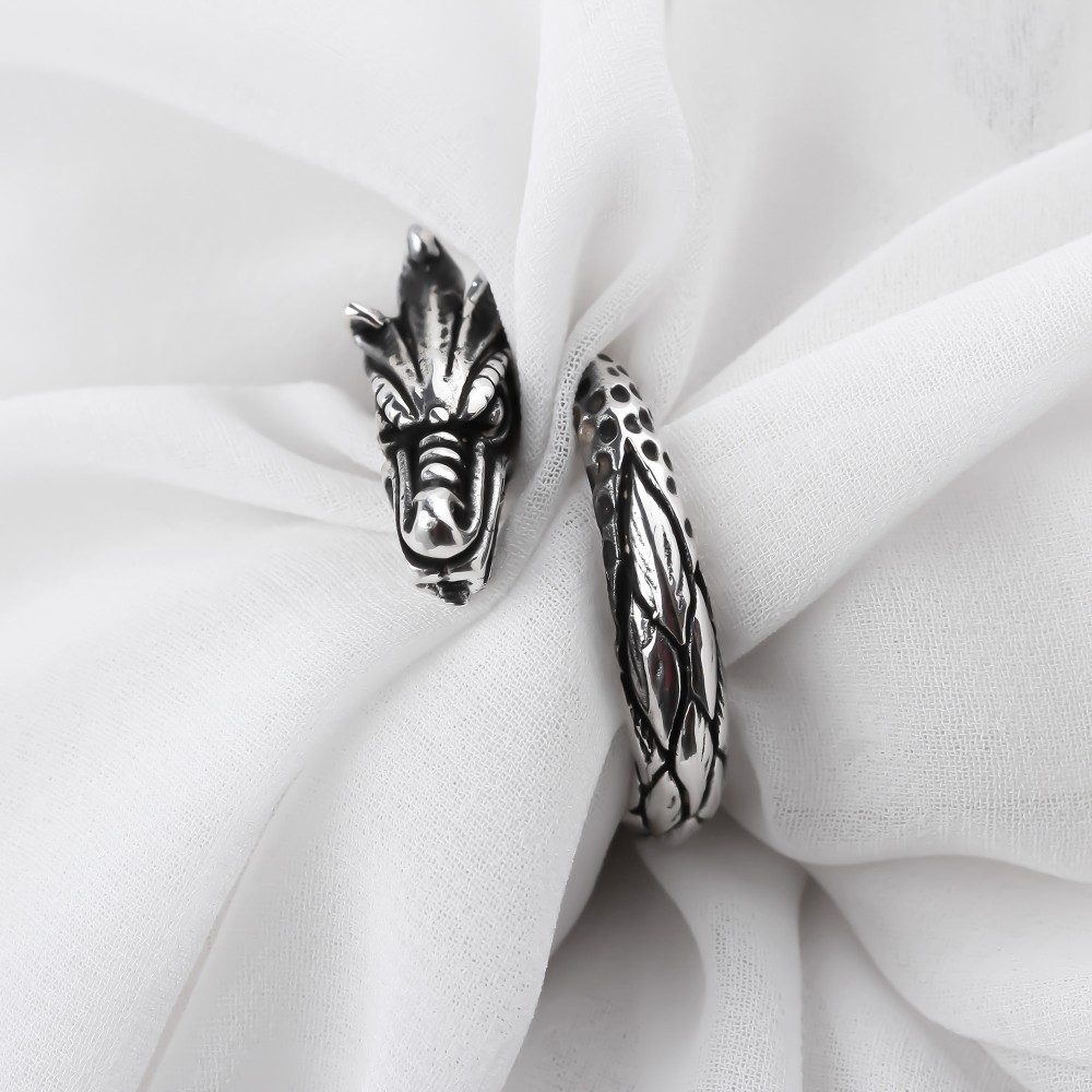 Glorria 925k Sterling Silver Men Dragon Ring