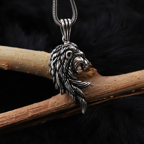 Glorria 925k Sterling Silver Men Lion Necklace Glorria 925k Sterling Silver Men Lion Necklace