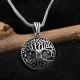 Glorria 925k Sterling Silver Men Rooted Tree of Life Necklace