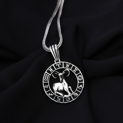 Glorria 925k Sterling Silver Men Aries Necklace Glorria 925k Sterling Silver Men Aries Necklace