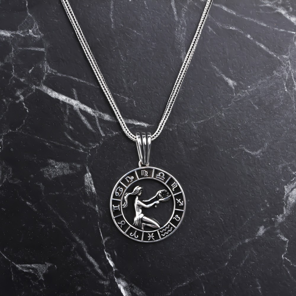 Glorria 925k Sterling Silver Male Virgo Necklace