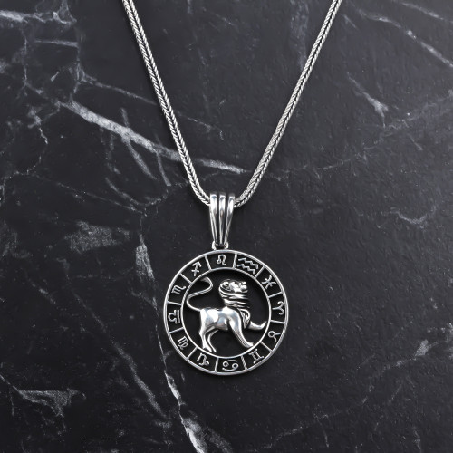 Glorria 925k Sterling Silver Male Leo Sign Necklace Glorria 925k Sterling Silver Male Leo Sign Necklace