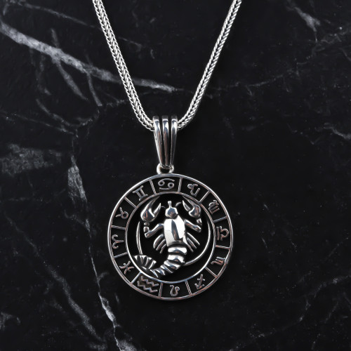 Glorria 925k Sterling Silver Male Cancer Sign Necklace Glorria 925k Sterling Silver Male Cancer Sign Necklace