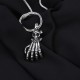 Glorria 925k Sterling Silver Men Skeleton Hand Necklace