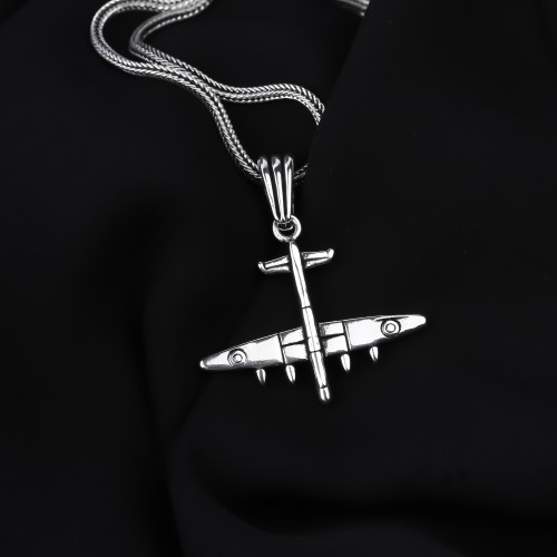 Glorria 925k Sterling Silver Men Airplane Necklace Glorria 925k Sterling Silver Men Airplane Necklace