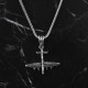 Glorria 925k Sterling Silver Men Airplane Necklace