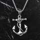 Glorria 925k Sterling Silver Men Skull Anchor Necklace