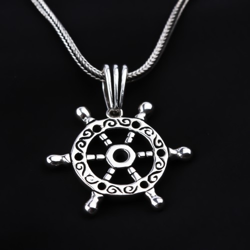 Glorria 925k Sterling Silver Men Helm Necklace Glorria 925k Sterling Silver Men Helm Necklace