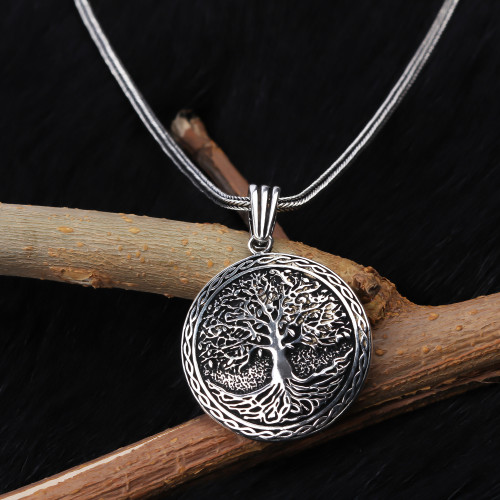 Glorria 925k Sterling Silver Men Tree of Life Necklace Glorria 925k Sterling Silver Men Tree of Life Necklace