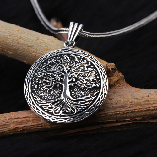 Glorria 925k Sterling Silver Men Tree of Life Necklace Glorria 925k Sterling Silver Men Tree of Life Necklace