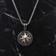 Glorria 925k Sterling Silver Men Pole Star Necklace