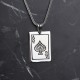 Glorria 925k Sterling Silver Men Ace of Spades Necklace