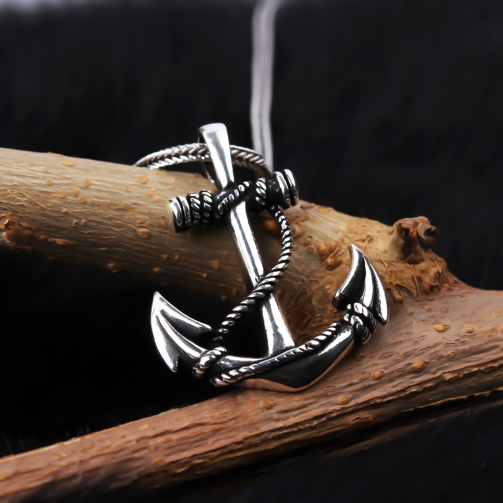 Glorria 925k Sterling Silver Men Sea Anchor Necklace Glorria 925k Sterling Silver Men Sea Anchor Necklace