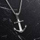 Glorria 925k Sterling Silver Men Anchor Necklace