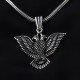 Glorria 925k Sterling Silver Men Eagle Necklace