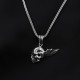 Glorria 925k Sterling Silver Men Skeleton Necklace