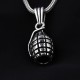 Glorria 925k Sterling Silver Men Grenade Necklace