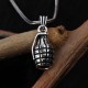 Glorria 925k Sterling Silver Men Grenade Necklace