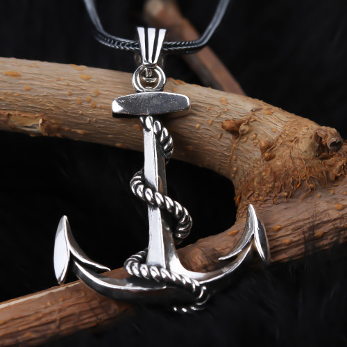 Glorria 925k Sterling Silver Men Ship Anchor Necklace Glorria 925k Sterling Silver Men Ship Anchor Necklace